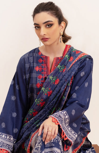 Orient - Unstitched 3 Piece Embroidered Lawn Shirt , Cambric Pant and Lawn Dupatta