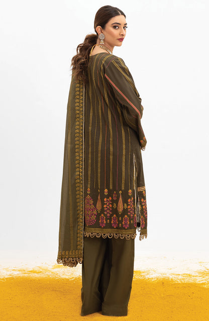 Orient - Unstitched 3 Piece Embroidered Lawn Shirt , Cambric Pant and Lawn Dupatta