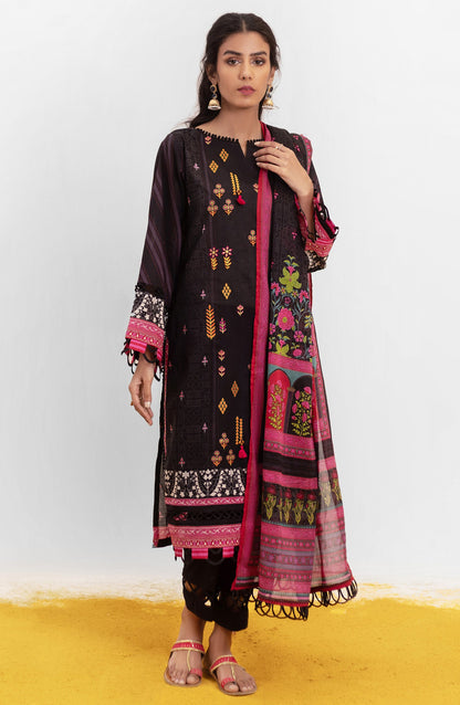 Orient - Unstitched 3 Piece Embroidered Lawn Shirt , Cambric Pant and Lawn Dupatta