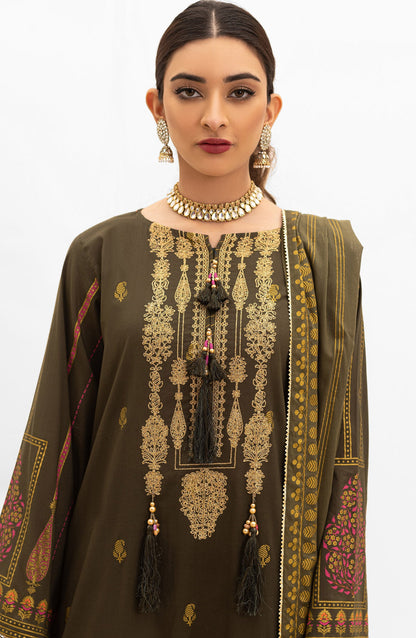 Orient - Unstitched 3 Piece Embroidered Lawn Shirt , Cambric Pant and Lawn Dupatta