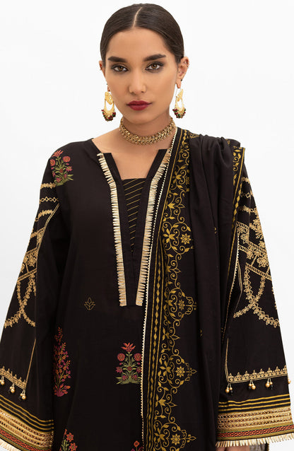 Orient - Unstitched 3 Piece Embroidered Lawn Shirt , Cambric Pant and Lawn Dupatta