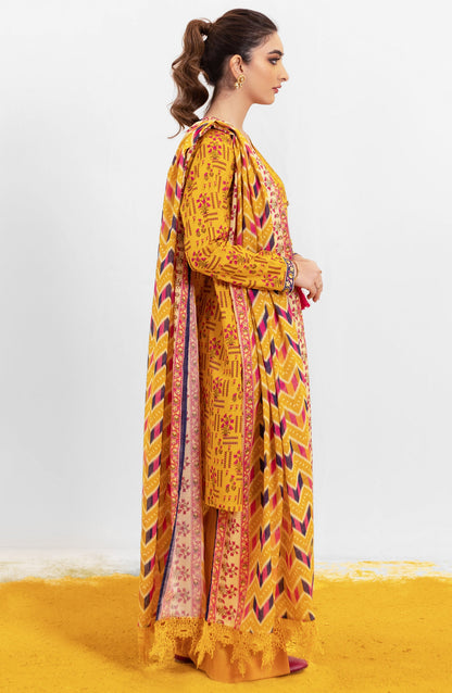 Orient - Unstitched 3 Piece Printed Lawn Shirt , Cambric Pant and Lawn Dupatta