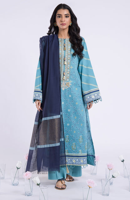 Orient - Stitched 3 Piece Embroidered Jacquard Shirt , Cambric Pant and Yarn Dyed Dupatta