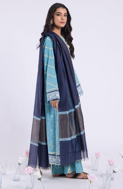 Orient - Stitched 3 Piece Embroidered Jacquard Shirt , Cambric Pant and Yarn Dyed Dupatta