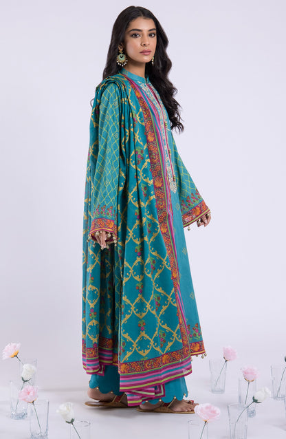 Orient - Unstitched 3 Piece Embroidered Lawn Shirt , Cambric Pant and Lawn Dupatta