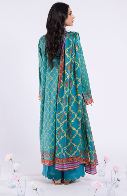 Orient - Unstitched 3 Piece Embroidered Lawn Shirt , Cambric Pant and Lawn Dupatta