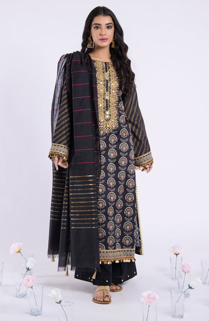 Orient - Unstitched 3 Piece Embroidered Lawn Shirt , Cambric Pant and Fancy Dupatta