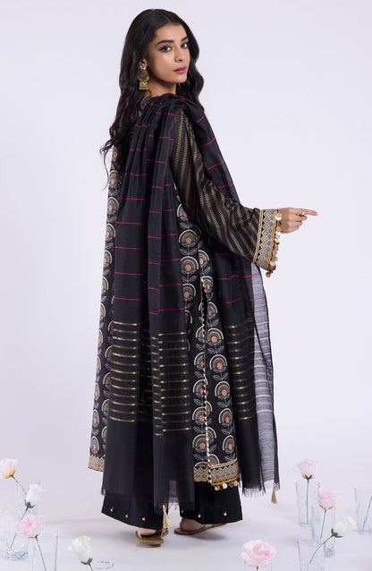 Orient - Unstitched 3 Piece Embroidered Lawn Shirt , Cambric Pant and Fancy Dupatta