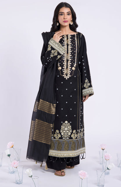 Orient - Stitched 3 Piece Embroidered Jacquard Shirt , Cambric Pant and Yarn Dyed Dupatta