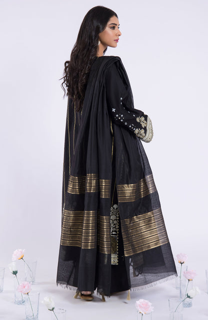 Orient - Stitched 3 Piece Embroidered Jacquard Shirt , Cambric Pant and Yarn Dyed Dupatta