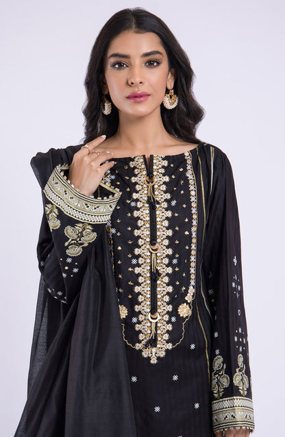 Orient - Stitched 3 Piece Embroidered Jacquard Shirt , Cambric Pant and Yarn Dyed Dupatta