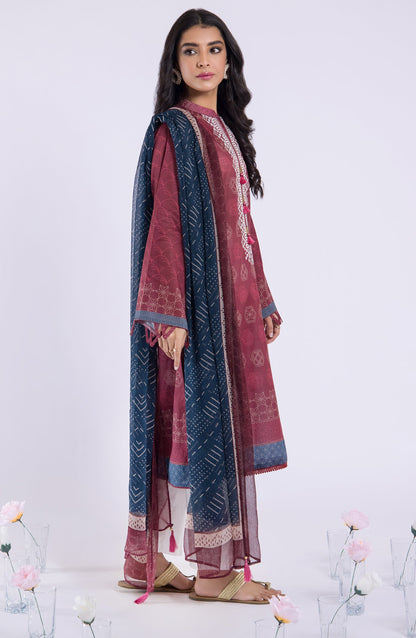 Orient - Unstitched 2 Piece Embroidered Lawn Shirt and Chiffon Dupatta