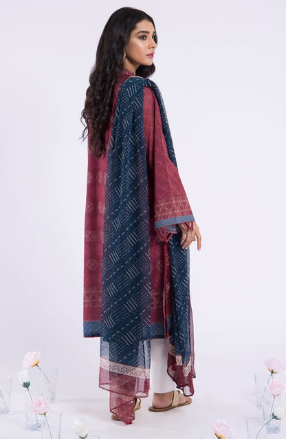 Orient - Unstitched 2 Piece Embroidered Lawn Shirt and Chiffon Dupatta