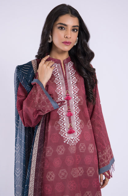 Orient - Unstitched 2 Piece Embroidered Lawn Shirt and Chiffon Dupatta