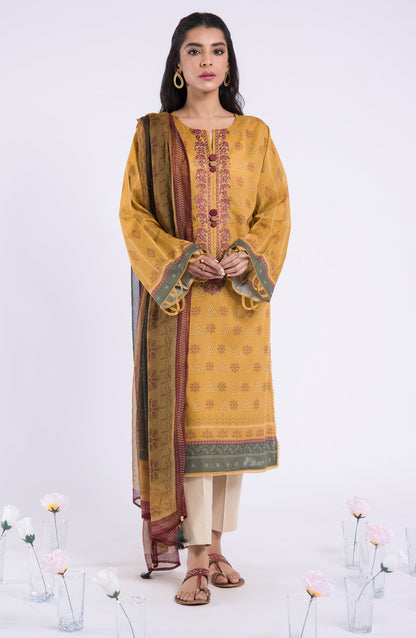 Orient - Unstitched 2 Piece Embroidered Lawn Shirt and Chiffon Dupatta