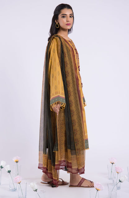 Orient - Unstitched 2 Piece Embroidered Lawn Shirt and Chiffon Dupatta