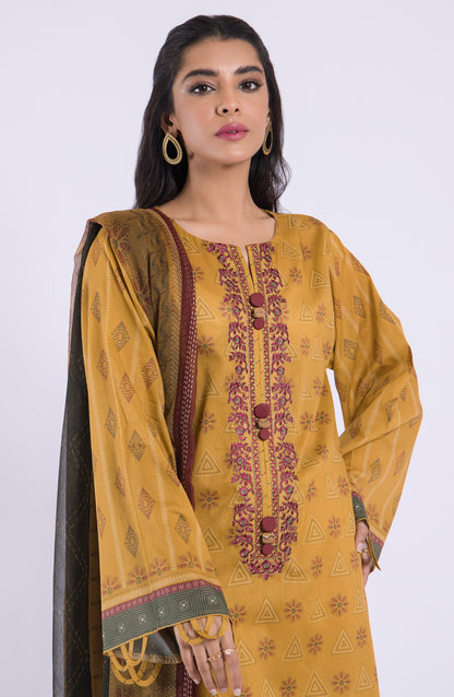 Orient - Unstitched 2 Piece Embroidered Lawn Shirt and Chiffon Dupatta
