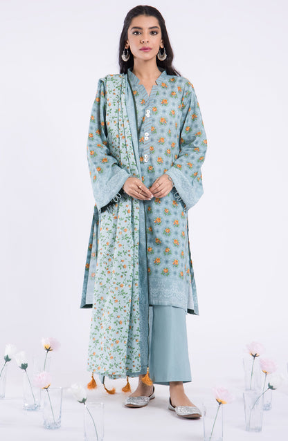 Orient - Unstitched 3 Piece Printed Lawn Shirt , Cambric Pant and Lawn Dupatta