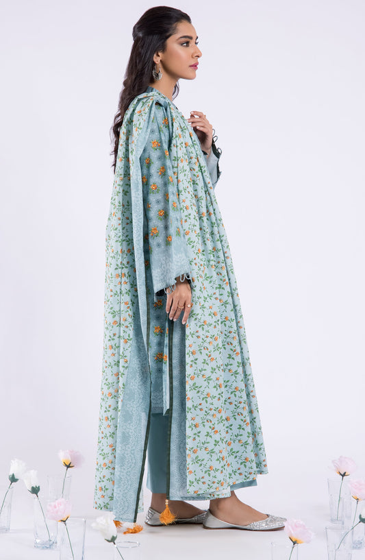 Orient - Unstitched 3 Piece Printed Lawn Shirt , Cambric Pant and Lawn Dupatta