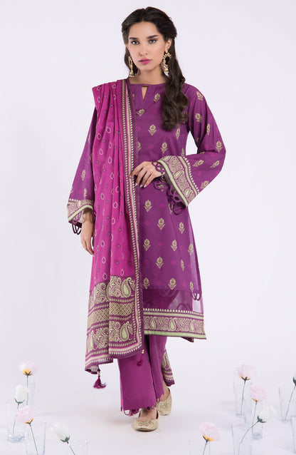 Orient - Unstitched 3 Piece Printed Lawn Shirt , Cambric Pant and Lawn Dupatta