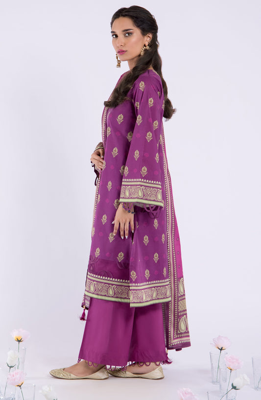 Orient - Unstitched 3 Piece Printed Lawn Shirt , Cambric Pant and Lawn Dupatta