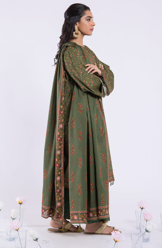 Orient - Unstitched 3 Piece Printed Lawn Shirt , Cambric Pant and Lawn Dupatta