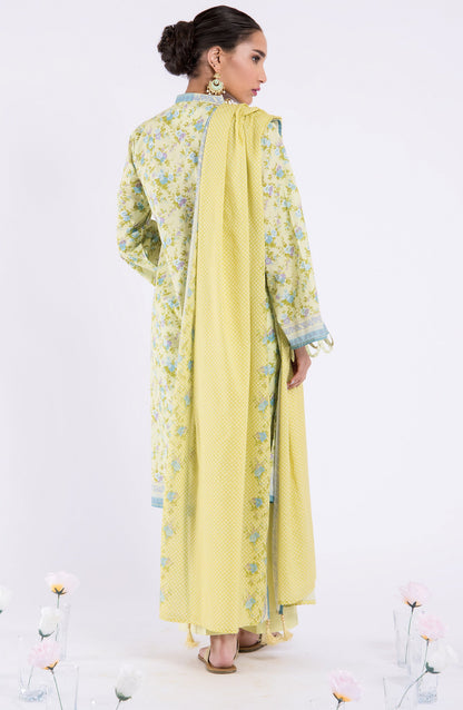 Orient - Unstitched 3 Piece Printed Lawn Shirt , Cambric Pant and Lawn Dupatta