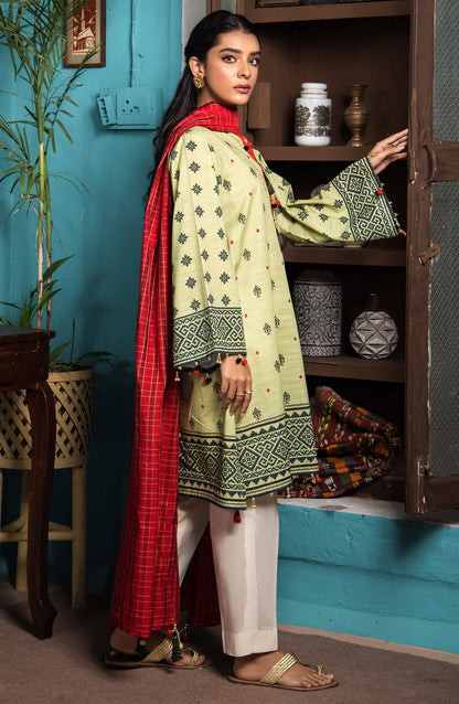 Orient - Unstitched 2 Piece Printed Khaddar Shirt and Yarn Dyed Dupatta