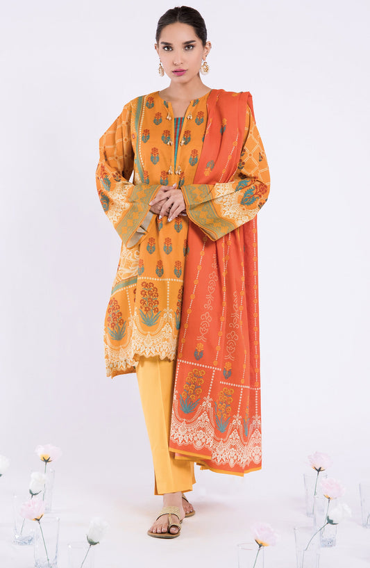Orient - Unstitched 3 Piece Printed Lawn Shirt , Cambric Pant and Lawn Dupatta