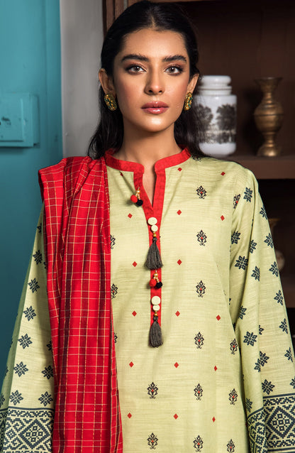 Orient - Unstitched 2 Piece Printed Khaddar Shirt and Yarn Dyed Dupatta