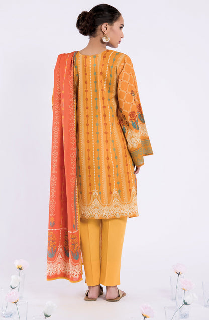 Orient - Unstitched 3 Piece Printed Lawn Shirt , Cambric Pant and Lawn Dupatta