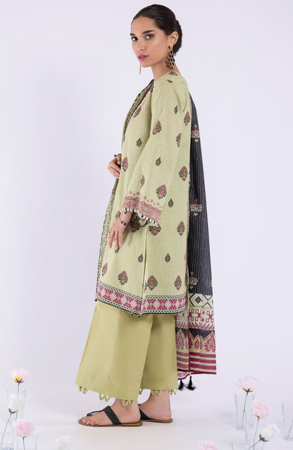 Orient - Unstitched 3 Piece Printed Lawn Shirt , Cambric Pant and Lawn Dupatta