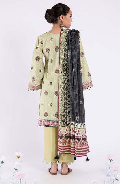 Orient - Unstitched 3 Piece Printed Lawn Shirt , Cambric Pant and Lawn Dupatta