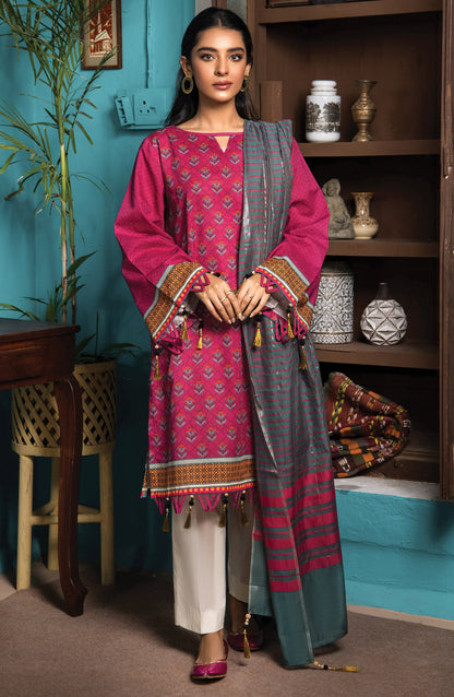 Orient - Unstitched 2 Piece Printed Khaddar Shirt and Yarn Dyed Dupatta