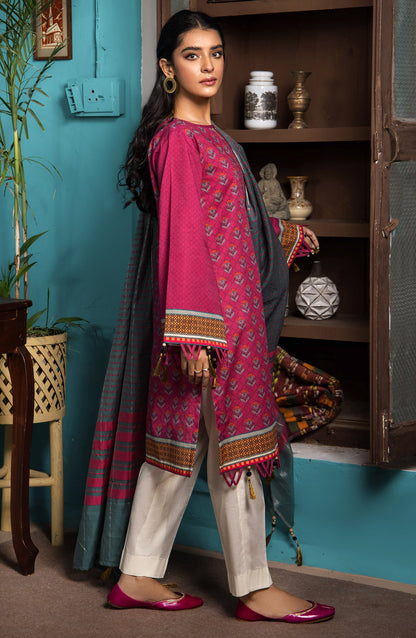 Orient - Unstitched 2 Piece Printed Khaddar Shirt and Yarn Dyed Dupatta