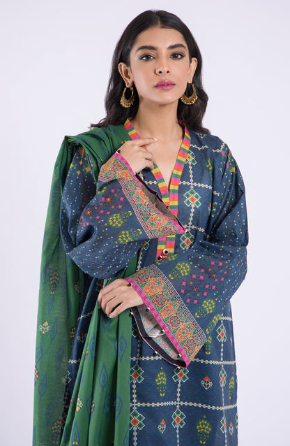 Orient - Stitched 3 Piece Printed Lawn Shirt , Cambric Pant and Lawn Dupatta