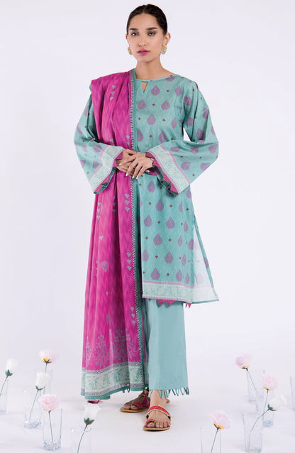 Orient - Unstitched 3 Piece Printed Lawn Shirt , Cambric Pant and Lawn Dupatta