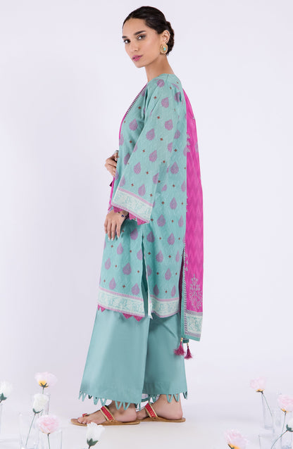 Orient - Unstitched 3 Piece Printed Lawn Shirt , Cambric Pant and Lawn Dupatta