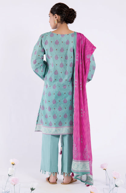 Orient - Unstitched 3 Piece Printed Lawn Shirt , Cambric Pant and Lawn Dupatta