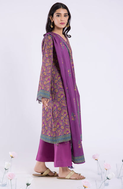 Orient - Unstitched 3 Piece Printed Lawn Shirt , Cambric Pant and Lawn Dupatta