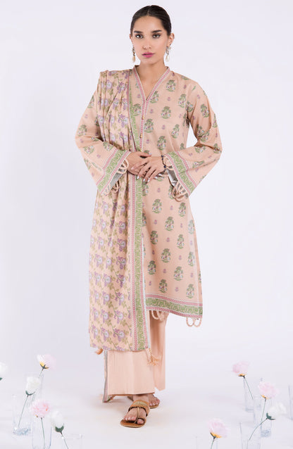 Orient - Unstitched 3 Piece Printed Lawn Shirt , Cambric Pant and Lawn Dupatta