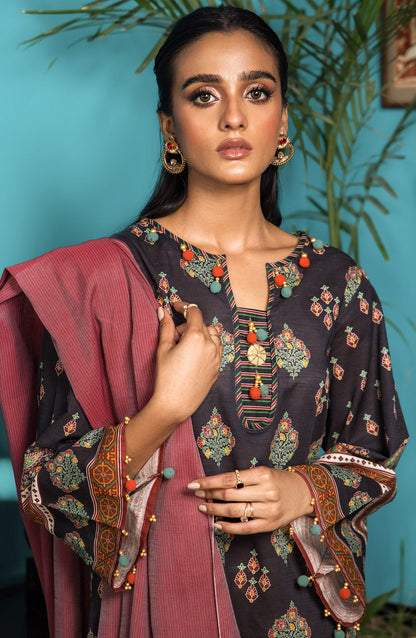 Orient - Unstitched 2 Piece Printed Khaddar Shirt and Yarn Dyed Dupatta
