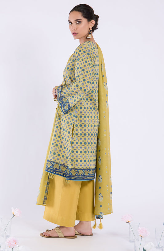 Orient - Unstitched 3 Piece Printed Lawn Shirt , Cambric Pant and Lawn Dupatta