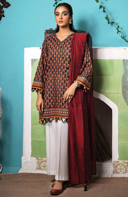 Orient - Unstitched 2 Piece Printed Khaddar Shirt and Yarn Dyed Dupatta