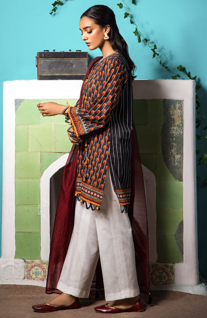 Orient - Unstitched 2 Piece Printed Khaddar Shirt and Yarn Dyed Dupatta