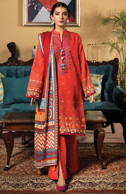 Orient - Unstitched 3 Piece Embroidered Cottel Shirt , Cottel Pant and Cottel Dupatta
