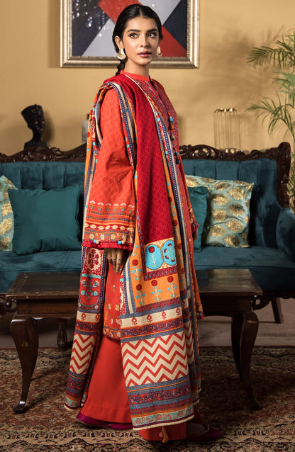 Orient - Unstitched 3 Piece Embroidered Cottel Shirt , Cottel Pant and Cottel Dupatta