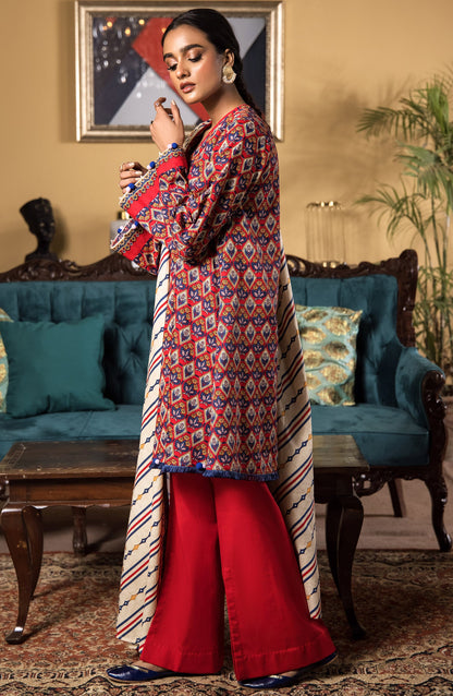 Orient - Unstitched 3 Piece Printed Cottel Shirt , Cottel Pant and Cottel Dupatta