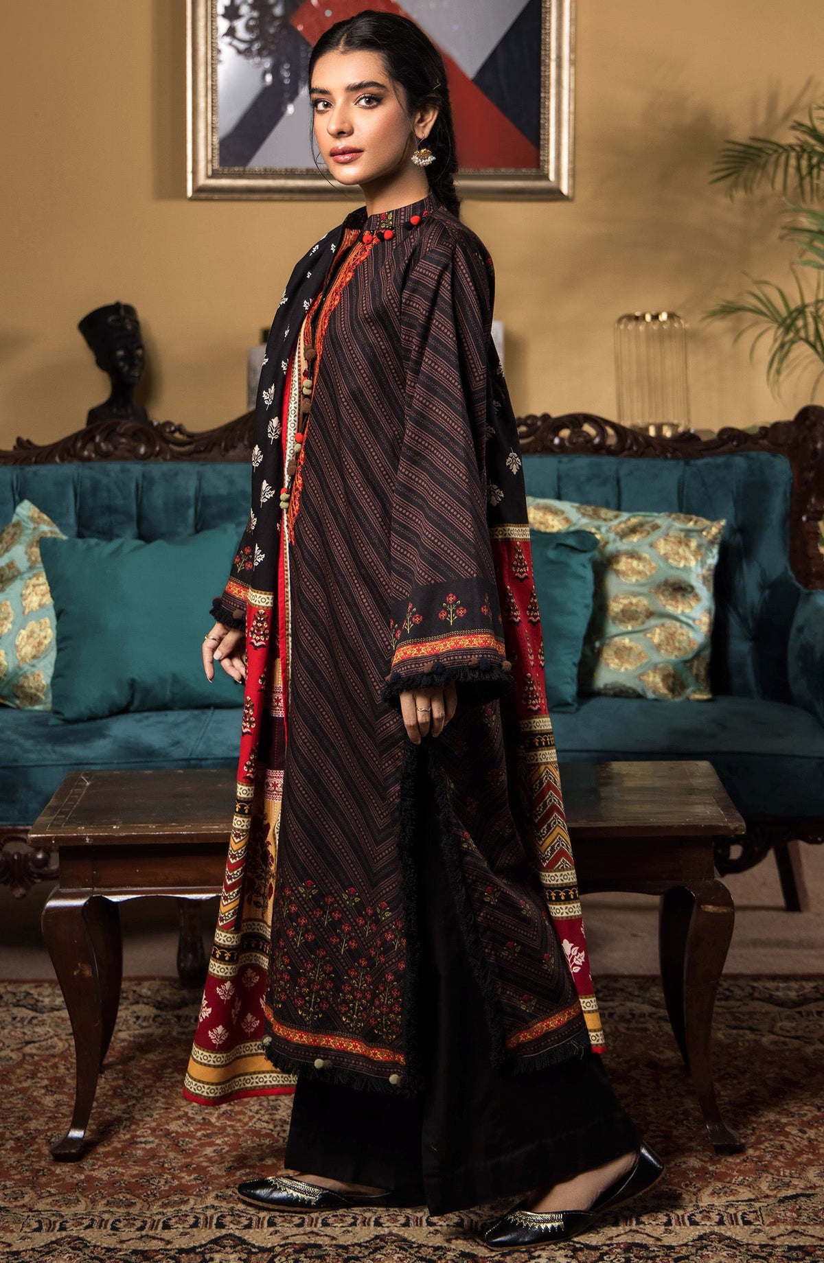 Orient - Unstitched 3 Piece Embroidered Cottel Shirt , Cottel Pant and Cottel Dupatta