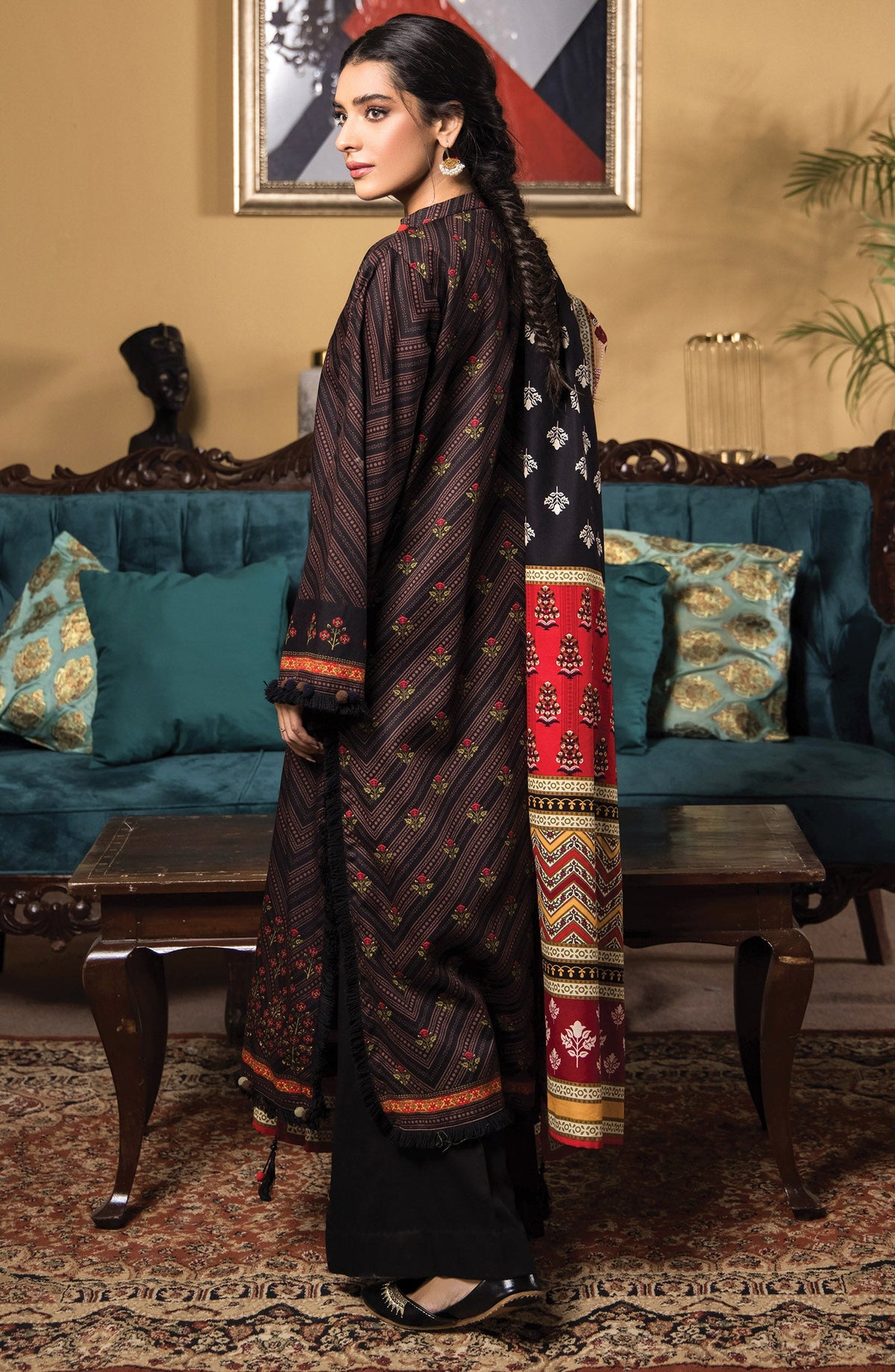 Orient - Unstitched 3 Piece Embroidered Cottel Shirt , Cottel Pant and Cottel Dupatta